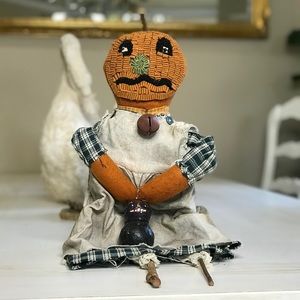 Primitive Pumpkin Girl Halloween Doll